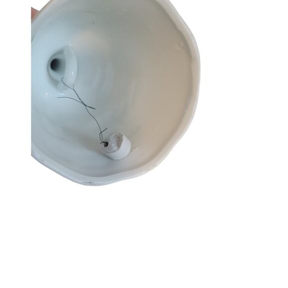 Ceramic Hand Painted White Floral Swan and Lily Pads Bell - Picture 4 of 4